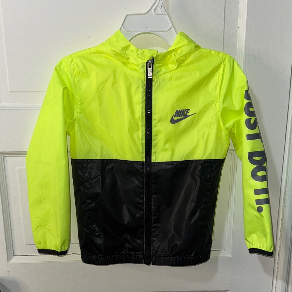 Nike Bright Yellow and Black Hooded Jacket